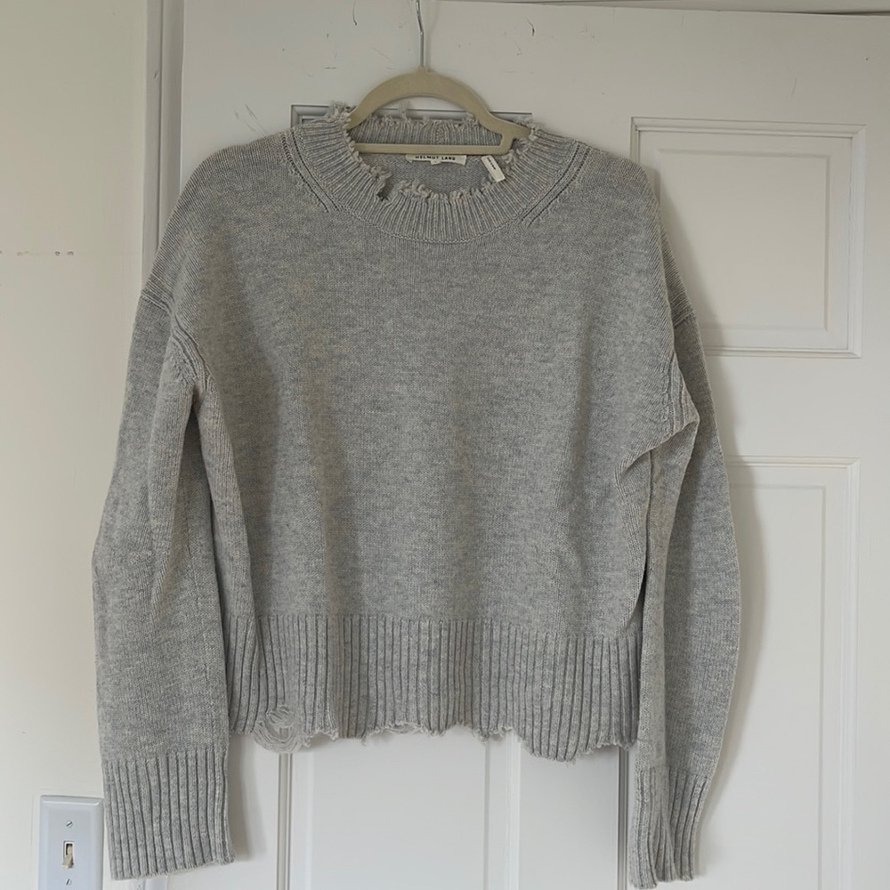 Helmut Lang Gray Crew Neck Sweater